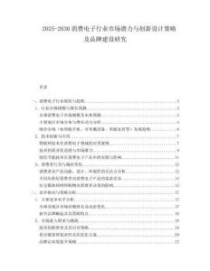 2025-2030消費(fèi)電子行業(yè)市場潛力與創(chuàng)新設(shè)計(jì)策略及品牌建設(shè)研究