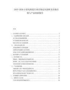2025-2030小家電制造行業(yè)市場(chǎng)定向剖析及市場(chǎng)引領(lǐng)與產(chǎn)品創(chuàng)新報(bào)告