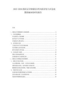 2025-2030消防安全領(lǐng)域綜合性風(fēng)險評估與應(yīng)急處置措施深度研究報告
