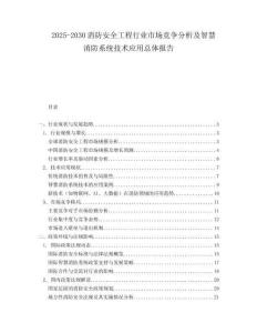 2025-2030消防安全工程行業(yè)市場競爭分析及智慧消防系統(tǒng)技術(shù)應(yīng)用總體報告