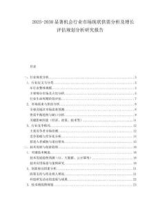 2025-2030顯著機會行業(yè)市場現(xiàn)狀供需分析及增長評估規(guī)劃分析研究報告