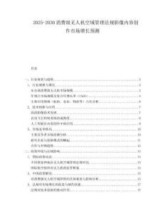 2025-2030消費級無人機空域管理法規(guī)影像內(nèi)容創(chuàng)作市場增長預(yù)測