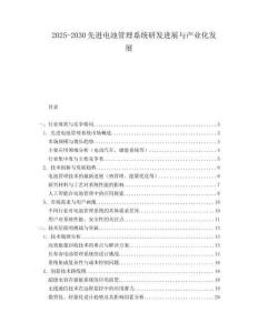 2025-2030先進(jìn)電池管理系統(tǒng)研發(fā)進(jìn)展與產(chǎn)業(yè)化發(fā)展