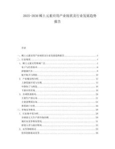 2025-2030稀土元素應(yīng)用產(chǎn)業(yè)現(xiàn)狀及行業(yè)發(fā)展趨勢報(bào)告