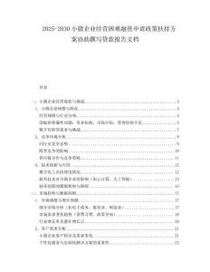 2025-2030小微企業(yè)經(jīng)營困難融資申請政策扶持方案協(xié)助撰寫貸款報告文檔