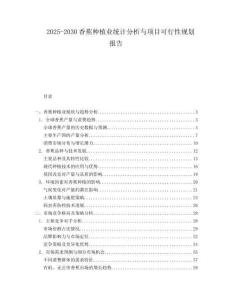 2025-2030香蕉種植業(yè)統(tǒng)計分析與項目可行性規(guī)劃報告