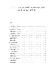 2025-2030消防設(shè)施檢測維護(hù)服務(wù)市場需求動態(tài)與行業(yè)競爭格局規(guī)劃研究報(bào)告