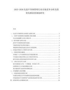 2025-2030先進(jìn)半導(dǎo)體照明行業(yè)市場(chǎng)競(jìng)爭(zhēng)分析及投資發(fā)展前景規(guī)劃研究
