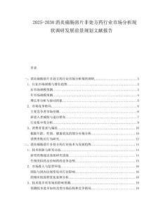2025-2030消炎痛腸溶片非處方藥行業(yè)市場分析現(xiàn)狀調(diào)研發(fā)展前景規(guī)劃文獻(xiàn)報告