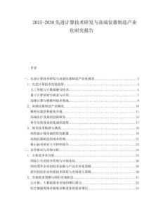 2025-2030先進(jìn)計(jì)算技術(shù)研發(fā)與高端儀器制造產(chǎn)業(yè)化研究報(bào)告