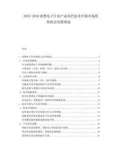 2025-2030消費電子行業(yè)產(chǎn)品迭代技術升級市場投資機會發(fā)展規(guī)劃