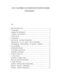 2025-2030橡膠行業(yè)市場(chǎng)供需分析及投資評(píng)估規(guī)劃分析研究報(bào)告