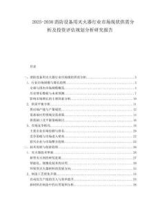 2025-2030消防設(shè)備用滅火器行業(yè)市場現(xiàn)狀供需分析及投資評估規(guī)劃分析研究報告