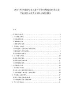 2025-2030香港電子元器件行業(yè)市場現(xiàn)實供需動態(tài)平衡及資本投資規(guī)劃分析研究報告
