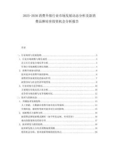 2025-2030消費(fèi)升級行業(yè)市場發(fā)展動態(tài)分析及新消費(fèi)品牌培育投資機(jī)會分析報告