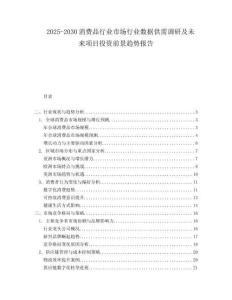 2025-2030消費(fèi)品行業(yè)市場(chǎng)行業(yè)數(shù)據(jù)供需調(diào)研及未來(lái)項(xiàng)目投資前景趨勢(shì)報(bào)告