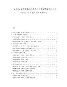 2025-2030先進(jìn)半導(dǎo)體設(shè)備行業(yè)市場(chǎng)需求分析與未來(lái)規(guī)劃與投資空間評(píng)估研究報(bào)告