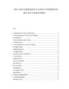 2025-2030先進制造技術與自動化產(chǎn)業(yè)發(fā)展研究及核心競爭與商業(yè)布局報告
