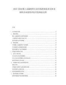 2025-2030稀土永磁材料行業(yè)市場(chǎng)供需技術(shù)分析及材料企業(yè)投資評(píng)估開(kāi)發(fā)規(guī)劃文檔