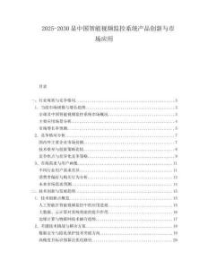 2025-2030顯中國智能視頻監(jiān)控系統(tǒng)產(chǎn)品創(chuàng)新與市場應(yīng)用