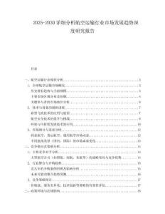 2025-2030詳細(xì)分析航空運(yùn)輸行業(yè)市場發(fā)展趨勢深度研究報(bào)告