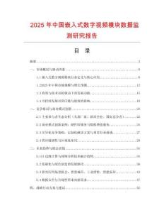 2025年中國嵌入式數字視頻模塊數據監測研究報告