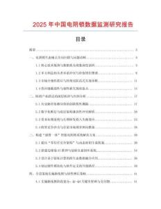2025年中國電陰鎖數據監測研究報告