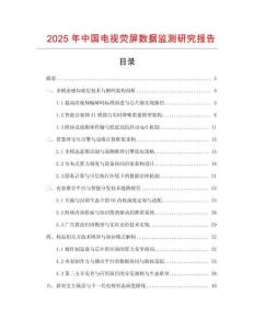 2025年中國電視熒屏數(shù)據(jù)監(jiān)測研究報告
