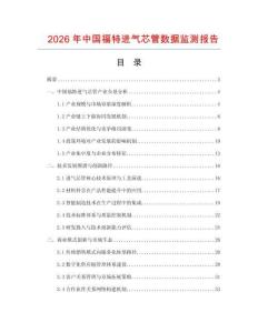 2026年中國福特進氣芯管數據監測報告