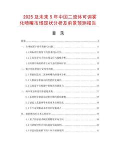 2025及未來5年中國二流體可調(diào)霧化噴嘴市場現(xiàn)狀分析及前景預(yù)測報(bào)告