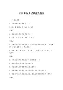 2025年堿考試試題及答案