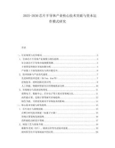 2025-2030芯片半導(dǎo)體產(chǎn)業(yè)核心技術(shù)突破與資本運(yùn)作模式研究