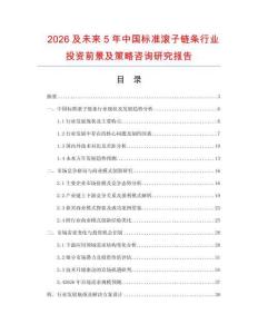 2026及未來5年中國標準滾子鏈條行業投資前景及策略咨詢研究報告