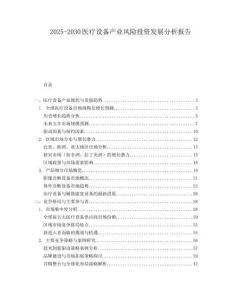2025-2030醫(yī)療設(shè)備產(chǎn)業(yè)風(fēng)險(xiǎn)投資發(fā)展分析報(bào)告