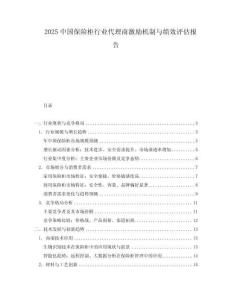 2025中國保險(xiǎn)柜行業(yè)代理商激勵(lì)機(jī)制與績(jī)效評(píng)估報(bào)告