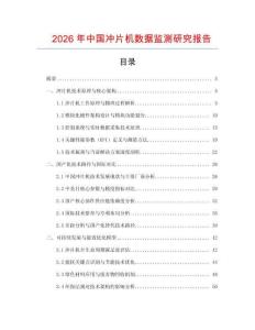 2026年中國沖片機數據監測研究報告