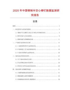 2025年中國銅制半空心鉚釘數據監測研究報告