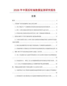 2026年中國后輪軸數據監測研究報告
