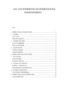 2025-2030智慧餐廳管理行業(yè)市場規(guī)模供給需求技術(shù)發(fā)展投資規(guī)劃報告