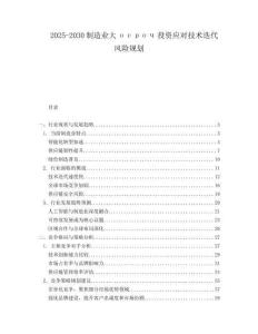 2025-2030制造業(yè)大осроч投資應(yīng)對技術(shù)迭代風(fēng)險規(guī)劃