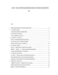 2025-2030智慧倉儲系統(tǒng)商業(yè)化應(yīng)用前景及投資優(yōu)化
