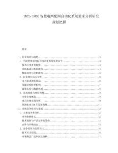 2025-2030智慧電網(wǎng)配網(wǎng)自動化系統(tǒng)需求分析研究規(guī)劃把握