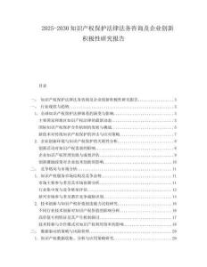 2025-2030知識產權保護法律法務咨詢及企業創新積極性研究報告