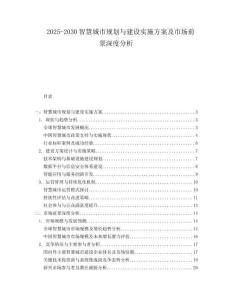 2025-2030智慧城市規(guī)劃與建設(shè)實施方案及市場前景深度分析