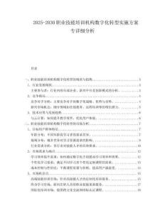 2025-2030職業(yè)技能培訓(xùn)機(jī)構(gòu)數(shù)字化轉(zhuǎn)型實(shí)施方案專詳細(xì)分析