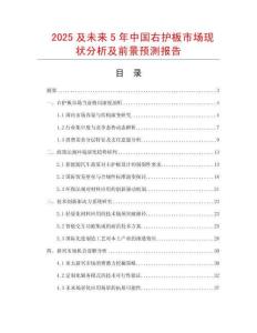 2025及未來5年中國右護板市場現狀分析及前景預測報告