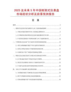 2025及未來5年中國框架式儀表盤市場現狀分析及前景預測報告