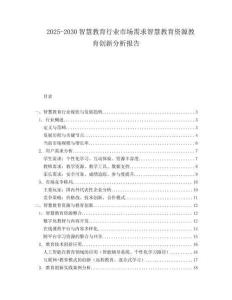 2025-2030智慧教育行業(yè)市場需求智慧教育資源教育創(chuàng)新分析報告