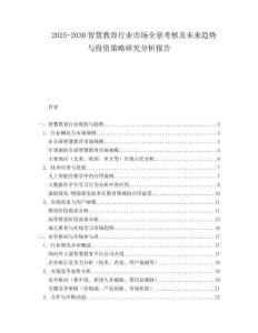 2025-2030智慧教育行業(yè)市場全景考察及未來趨勢與投資策略研究分析報告