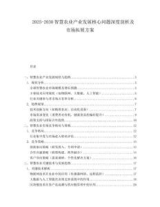 2025-2030智慧農(nóng)業(yè)產(chǎn)業(yè)發(fā)展核心問(wèn)題深度剖析及市場(chǎng)拓展方案